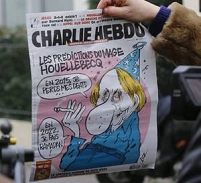 Cover der aktuellen Charlie Hebdo-Ausgabe mit Michel Houellebecq